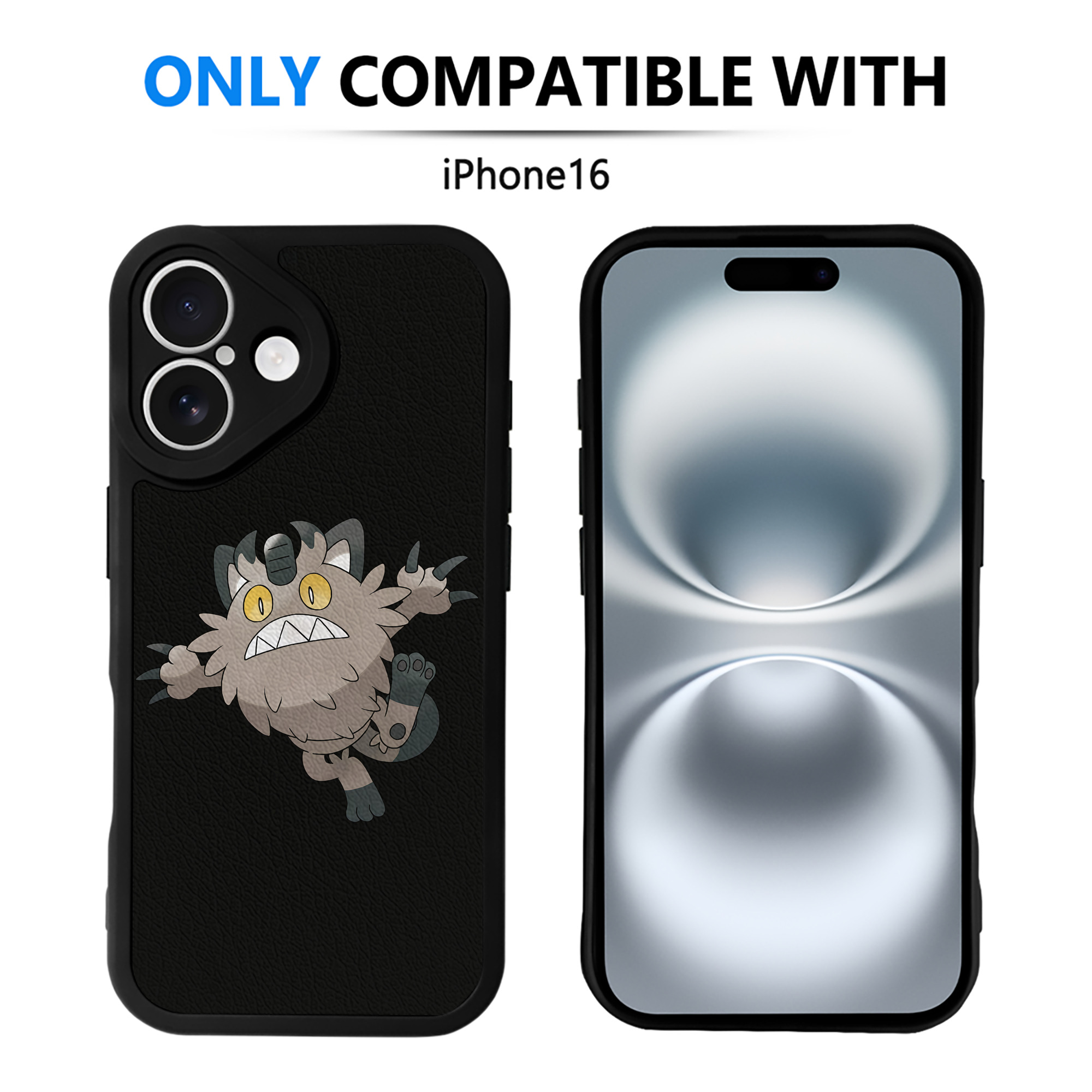 （画像用） ポケットモンスター Pokémon 【iPhone 16シリーズ対応】シリコンスマホケース（レザー調） 材質：シリコン